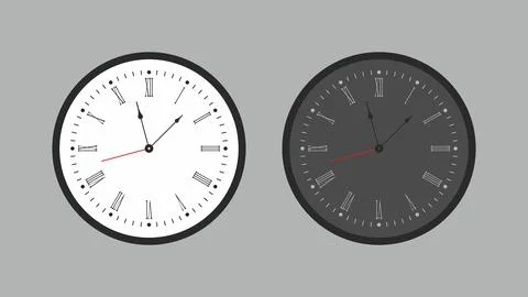 Round wall clock Stock Illustration