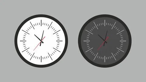 Round wall clock Stock Illustration
