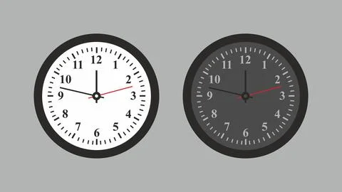Round wall clock Stock Illustration