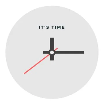 Round wall clock with the inscription vector icon flat isolated Stock Illustration
