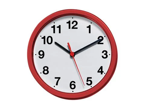 Round wall clock on white background Stock Photos