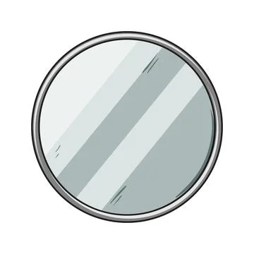 Round wall mirror cartoon vector illustration 库存插图