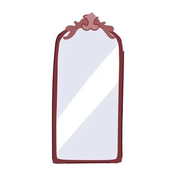 Round wall mirror cartoon vector illustration 库存插图