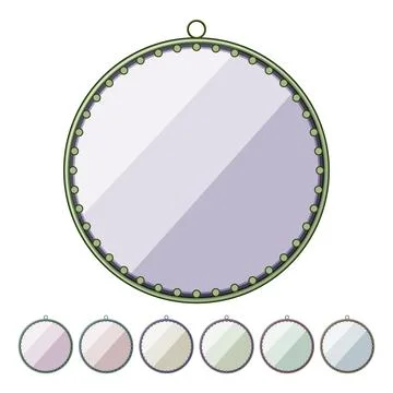 Round wall mirror cartoon vector graphic Ilustração Stock