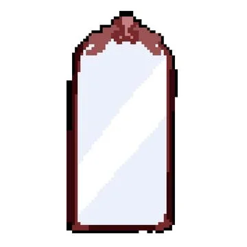 Round wall mirror pixel art vector illustration Ilustración de archivo