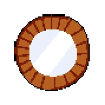 Round wall mirror pixel art vector illustration Ilustración de archivo