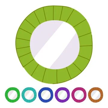 Round wall mirror vector cartoon graphic Stock Illustration