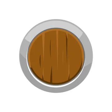 Round Warrior Shield in Cartoon Style for RPG イラスト素材