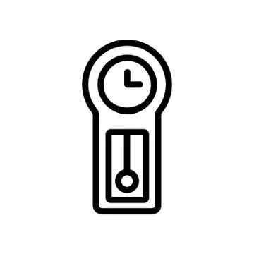 Round watch device with measuring pendulum icon vector outline illustration Illustrazione stock