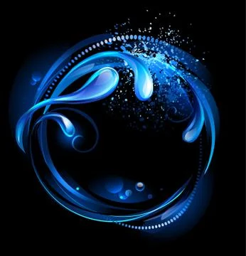 Round water banner Stock Illustration