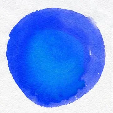 Round watercolor frame, circle shape form isolated on white background. Illustrazione stock