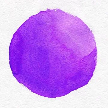 Round watercolor frame, circle shape form isolated on white background. Stock Illustration
