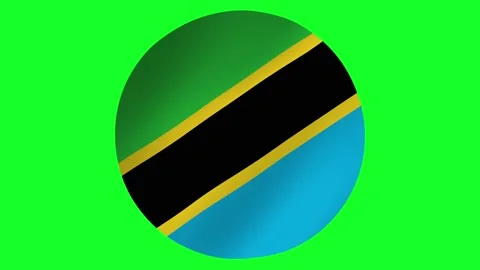 Round Waving Effect Flag of Tanzania Animation 4k UHD Stock Footage 136212859