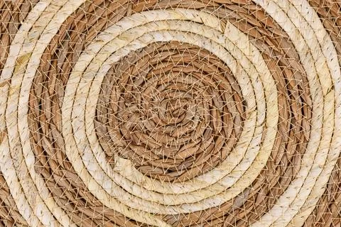 Round weave wicker basket pattern background Stock Photos