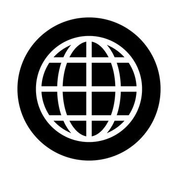 Round web browser silhouette icon. Internet. Vector. Stock Illustration