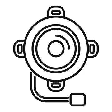 Round web camera connecting with cable on white background Stock Illustration