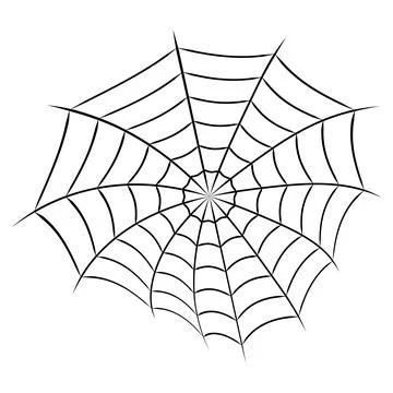Round web, symbol of a web, drawn hand confusion and network traps Stock Illustration