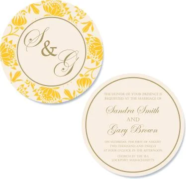 Round wedding card Stock Illustration