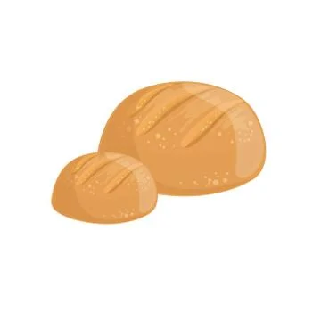 Round Wheat Bread Bakery Assortment Icon Stock Illustration