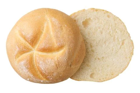 Round wheat bun Stock Photos