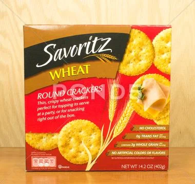 Round wheat crackers Stock Photos