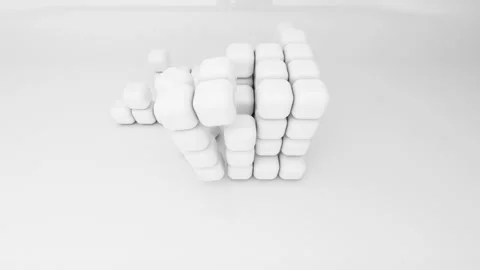 Round White cubes assembly Stock Footage 232052467