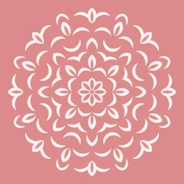 Round white flower pattern on pink background Stock Illustration