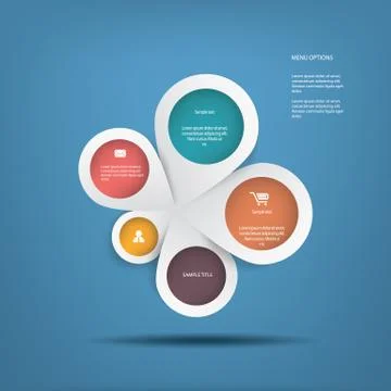 Round white infographics Stock Illustration