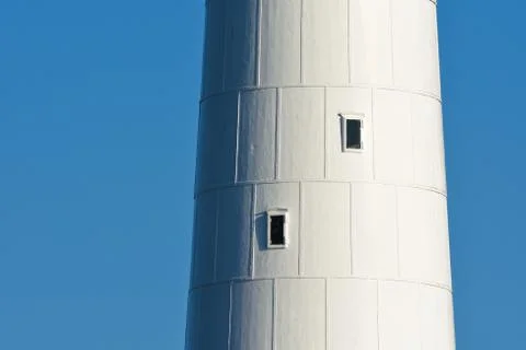 Round White Lighthouse Tower Structure Close-up Stock Photos