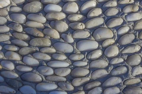 Round white pebbles. Stock Photos