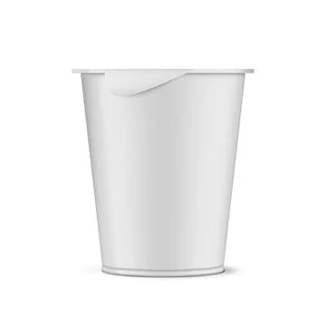 Round White Plastic Pot With Foil Cover Cup Stock Illustration
