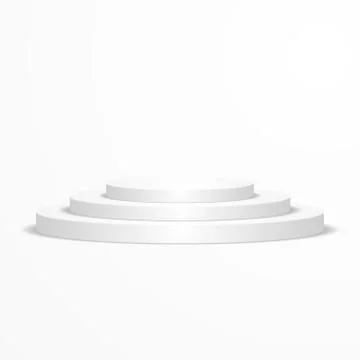 Round white podium Stock-Illustration