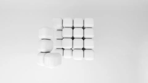 Round White reflective cubes assembly Stock Footage 232051296