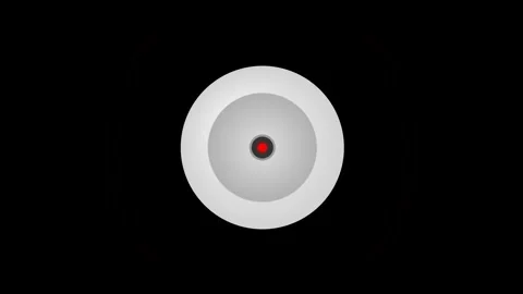 Round White Smoke Detector with Flashing Red Warning Light and Pulsing Alar.. Видео 346007089