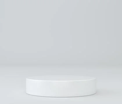 Round white stage podium for presentation. 3d illustration Illustrazione stock