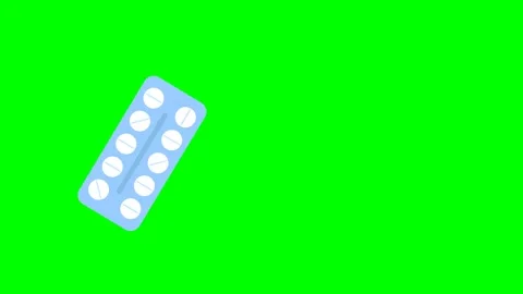 Round white tablets. The object appears at the top, disappears at the bottom Stock Footage 272313447