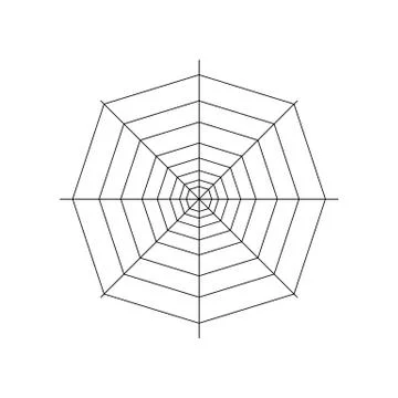 Round whole spider web isolated on white background. Halloween spiderweb elem Stock Illustration