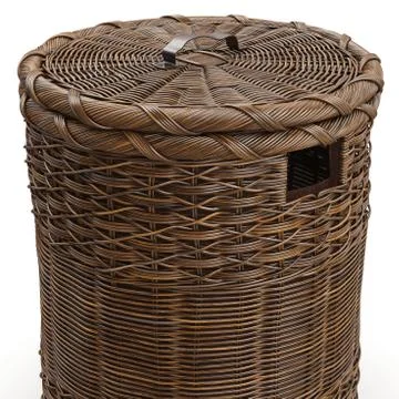 Round wicker basket Stock Illustration