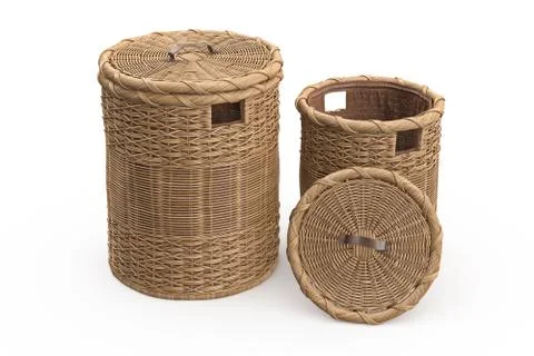 Round wicker baskets decorative Stock-Illustration
