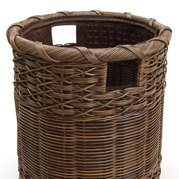 Round wicker big basket Illustrazione stock