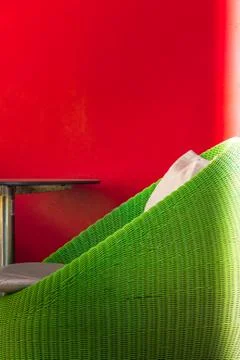 Round wicker Table sets. Stock Photos