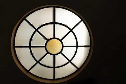 Round window ceiling skylight or pendant lamp Stock Photos