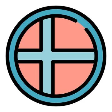 Round window with cross design, providing light and style Stock Illustration