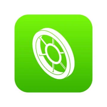 Round window frame icon green Stock Illustration