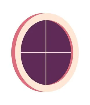 Round window icon, architecture element, cartoon Ilustración de archivo