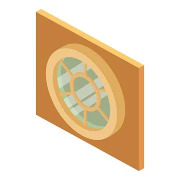 Round window icon, isometric style Ilustración de archivo