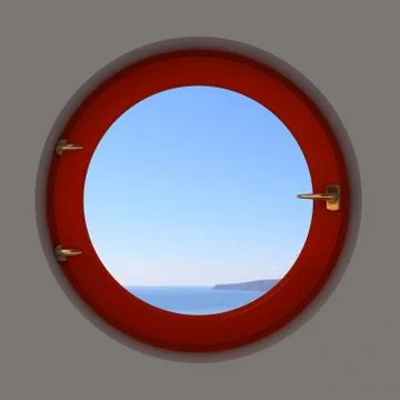 Round window in the interior Stock Illustration