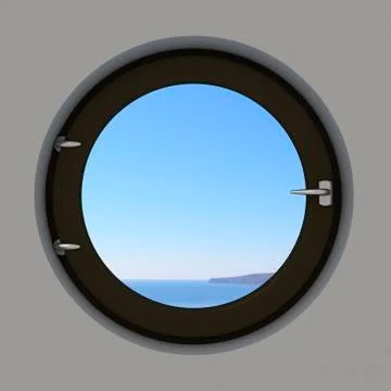Round window in the interior Illustration