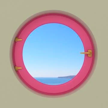 Round window in the interior Stock Illustration