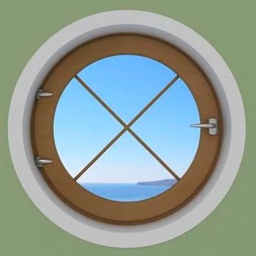 Round window in the interior Stock Illustration